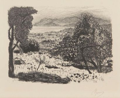 null Pierre Bonnard (1867-1947) 
Paysage du Midi. 1925. Lithographie. 295 x 215....