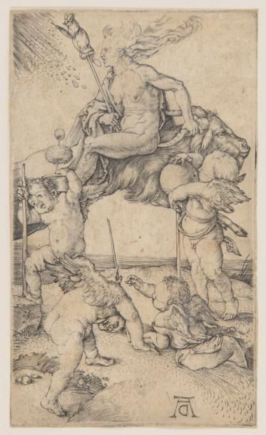 null Albrecht Dürer (1471-1528)
La Sorcière. 1500. Burin. 70 x 115. Bartsch 67 ;...