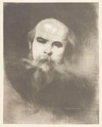 null Eugène Carrière (1849-1906) 
Paul Verlaine. 1896. Lithographie. 407 x 517. Delteil...