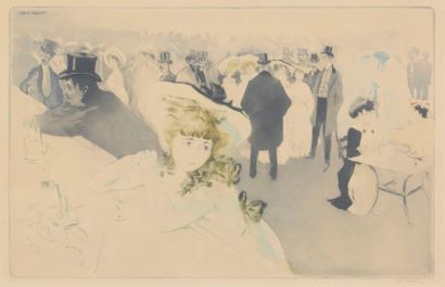 null Edgar Chahine (1874-1947) 
Le Promenoir. 1903. Pointe sèche et aquatinte. 466...