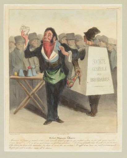 null Honoré Daumier (1808-1879) 
Robert-Macaire libraire. 1838. Lithographie. 218...