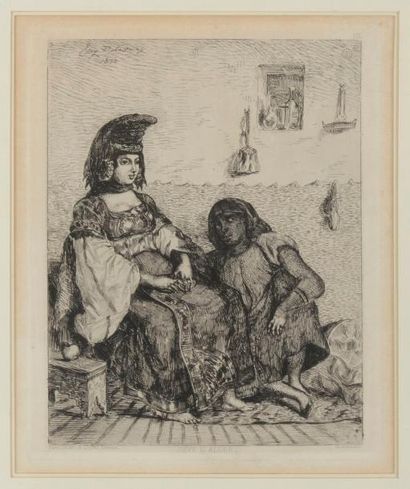 null Eugène Delacroix (1798-1863) 
Juive d’Alger. 1833. Eau-forte. 174 x 214. Delteil,...