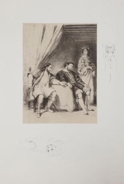 null Eugène Delacroix (1798-1863) 
Weislingen prisonnier de Goetz. (Pl. pour Goethe,...