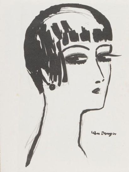 null Kees van Dongen (1877-1968) 
Les Cheveux courts. 1924. Lithographie. 200 x 345....