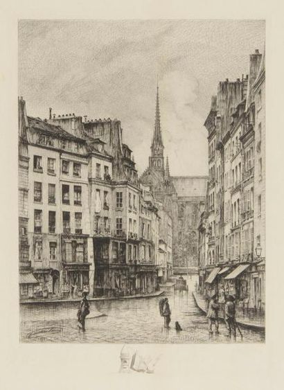 null Lucien Gautier (1850-1925) 
Vues de Paris : Le Pont Royal ; Le Quai Jemmapes...