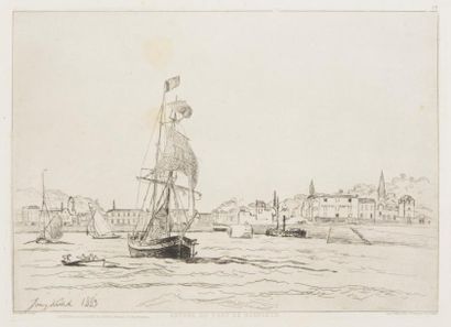 null Johan Barthold Jongkind (1819-1891) 
Entrée du port de Honfleur. 1863. Eau-forte....