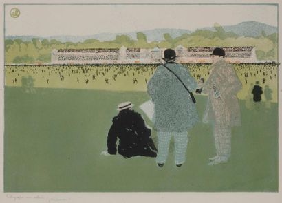 null Jean-Émile Laboureur (1877-1943) 
Longchamp. 1902. Lithographie. 340 x 230....