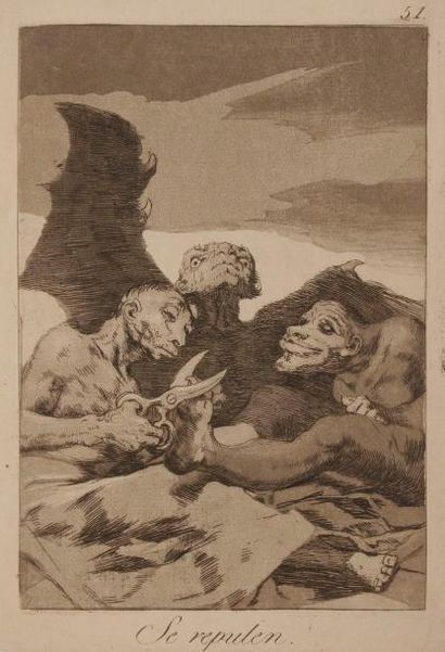 null Francisco de Goya y Lucientes (1746-1828)
Se repulen (Caprichos, pl. 51). 1799....