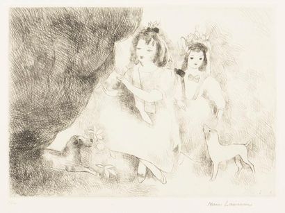 null Marie Laurencin (1883-1956) 
Les Enfants du château. 1943. Eau-forte. 358 x...