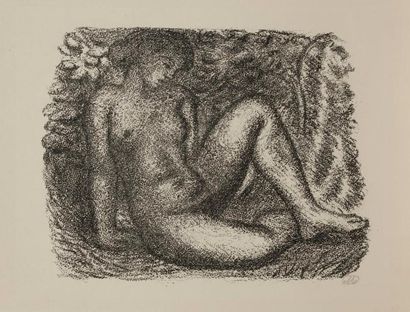 null Aristide Maillol (1861-1944)
Femme nue assise sous des feuillages. Autographie....