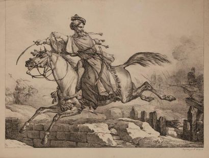 null Carle Vernet (1758-1836)
Mameluck fuyant au galop devant des grenadiers qui...