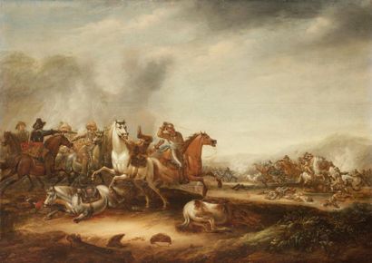 null Jan MARTSEN DE JONGE (Haarlem, 1609? - après 1647)
Choc de cavalerie
Panneau...