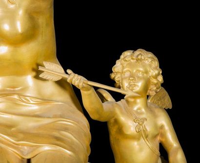 null Pendule à la Vénus marine d’après André-Charles Boulle, en bronze, ébène et...