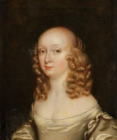 null École HOLLANDAISE vers 1660, entourage d’Adriaen HANNEMAN 
Portrait de dame...