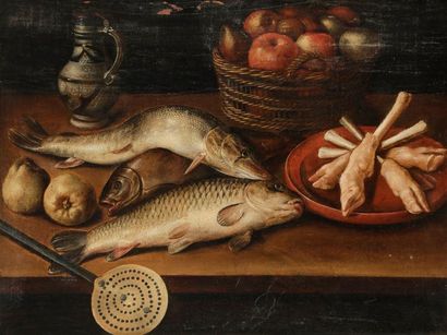 null Attribué à Cornelis Jacobsz DELFF (1570 / 71 - 1643)
Nature morte aux poissons,...