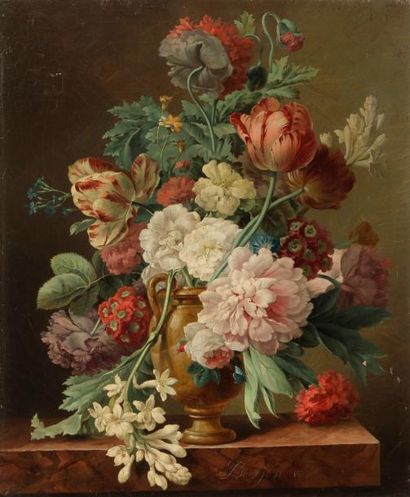 null École LYONNAISE du XIXe siècle, suiveur d’Antoine BERJON
Bouquets de fleurs...
