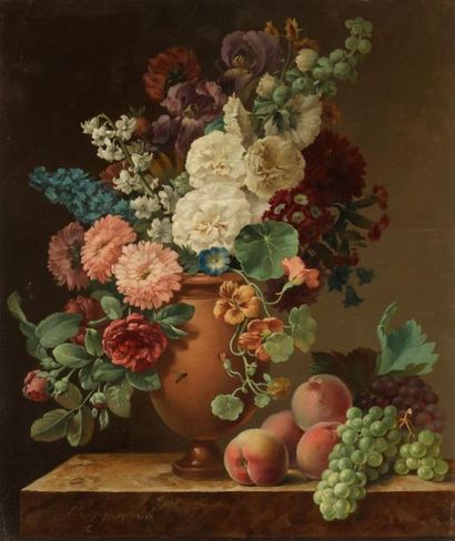 null École LYONNAISE du XIXe siècle, suiveur d’Antoine BERJON
Bouquets de fleurs...