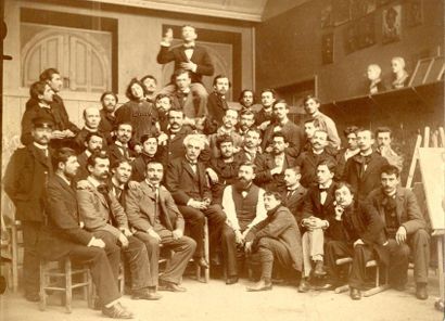 null Photographe non identifié 

Jean-Léon Gérôme avec ses élèves, c. 1880. 

Épreuve...