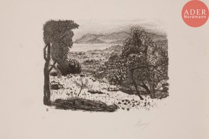 PIERRE BONNARD Pierre BONNARD
 Paysage du Midi. 1925. Lithographie. 216 x 295. Bouvet...