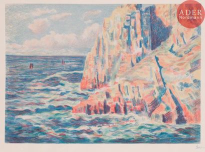 Maximilien Luce Maximilien LUCE
Les Rochers rouges, ou La Mer à Camaret. 1895. Lithographie....