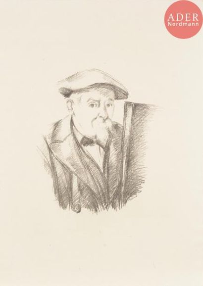 Paul CEZANNE Paul CÉZANNE
Portrait de Cézanne par lui-même. 1898. Lithographie. 325 x 280....