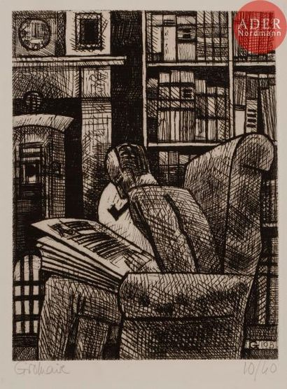Marcel GROMAIRE Marcel GROMAIRE
L’Amateur de livres. 1932. Eau-forte. 236 x 177....