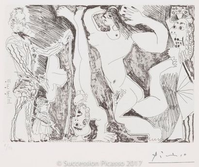 Pablo PICASSO Pablo PICASSO
L’Acrobate, avec femme et spectateurs... (Les 156, pl....