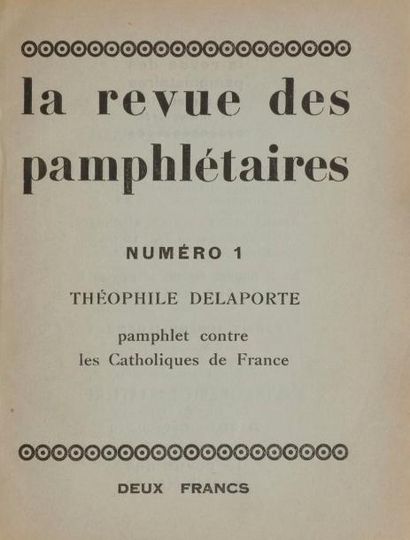 null [GREEN (Julien)].
Pamphlet contre les Catholiques de France.
[Dijon : imprimerie...