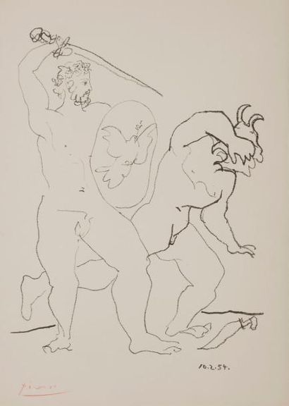 null PICASSO (Pablo).
La Guerre et la Paix. Texte de Claude Roy.
Paris : Cercle d’Art,...