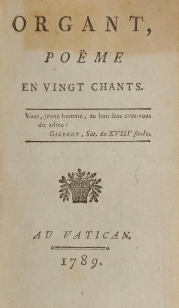 null [SAINT-JUST (Louis-Antoine-Léon)].
Organt, poëme en vingt chants.
Au Vatican...