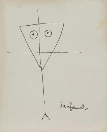 null Jean-Joseph SANFOURCHE (1929-2010)
Personnages signes - Composition
3 encres.
Signées.
31.5 x 18 cm...