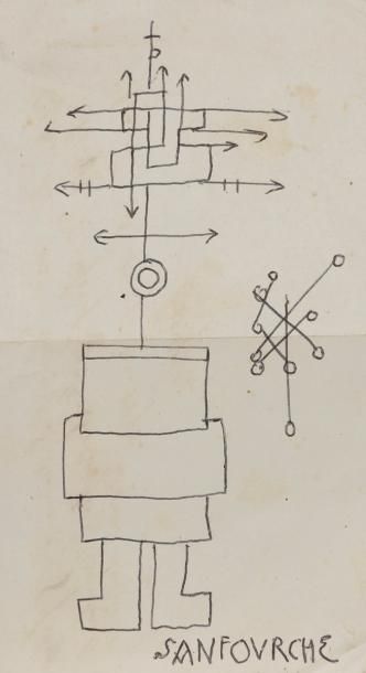 null Jean-Joseph SANFOURCHE (1929-2010)
Personnages signes - Composition
3 encres.
Signées.
31.5 x 18 cm...