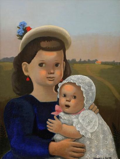 Madeleine Kula, dite LUKA (1894-1989) Femme et enfant, vers 1930 Huile sur toile....