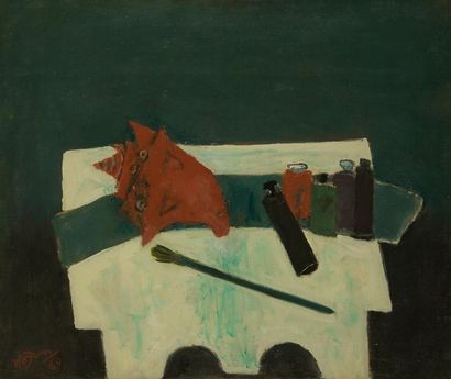 null Henri HAYDEN (1883-1970)
Nature morte au coquillage rouge, 1969
Huile sur toile.
Signée...