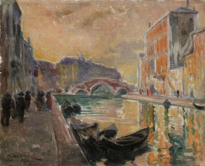 null Lajos KARCSAY (1860-?)
Venise, 1913
2 huiles sur toile.
Signées, datées et situées.
27 x 33 cm...