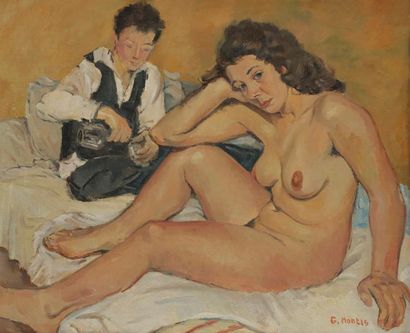 null Guy MONTIS (1918-1976)
La Pose, 1945
Huile sur panneau.
Signée en bas à droite.
60 x 73 cm
Exposition :
Salon...