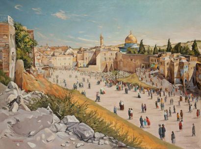null Guy MONTIS (1918-1976)
Jérusalem, l’esplanade du mur et la mosquée, 1969
Huile...