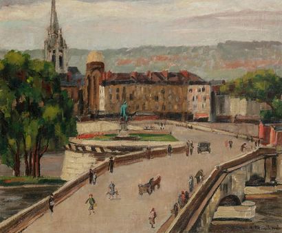 null Antoine BLANCHARD (1910-1988)
Rouen, le pont de pierre
Huile sur toile.
Signée...