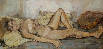 null Françoise ADNET (1924-2004)
Dany couchée, 1971
Huile sur toile.
Signée en bas...