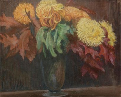 null Leslie Giffen CAULDWELL (1861-1941)
Vase de fleurs, 1932
Pastel.
Signé et daté...