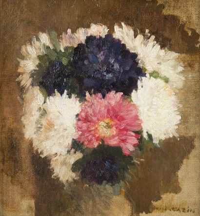 null Jean-Charles CAZIN (1841-1901)
Fleurs
2 huiles.
L’une signée, l’autre monogrammée.
20.5 x 19 cm...