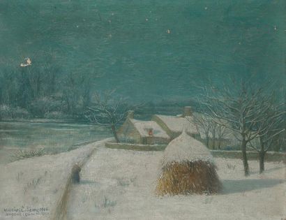 null Marius ESTIENNE (XIXe-XXe siècle)
Paysage de neige, 1906
Huile sur toile.
Signée,...