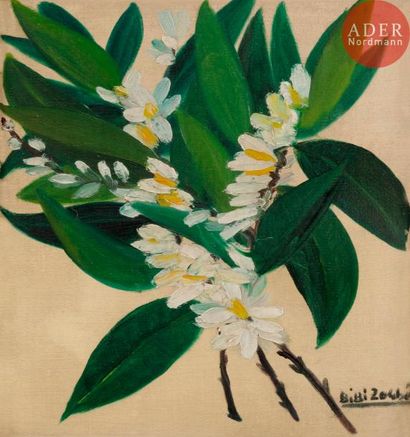 null Bibi ZOGBE [libanaise] (1890-1973)
Fleurs
Huile sur toile non montée.
Signée...