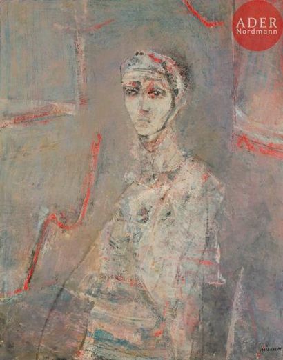 null M’hamed ISSIAKHEM [algérien] (1928-1985)
La Femme enceinte, 1982
Huile sur toile.
Signée...