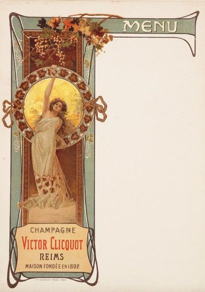 F.VECCHI 7 Menus. Champagne Victor Cliquot