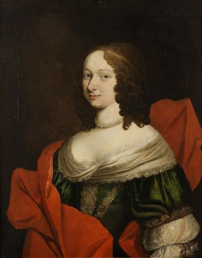 null École FRANÇAISE du XVIIe siècle
Portrait de dame en buste
Toile 
80 x 65 cm...