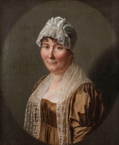 null Attribué à Jean-Jacques de BOISSIEU (1736 - 1810)
Portrait de dame dans un ovale...