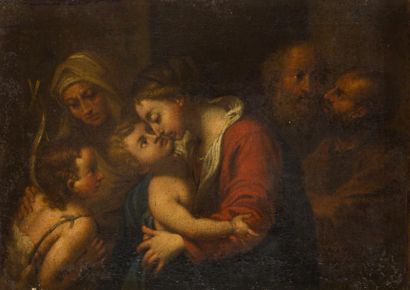null École GENOISE du XVIIe siècle
Vierge à l’Enfant avec saint Jean-Baptiste et...