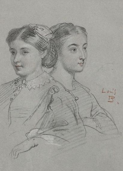 null Louis BOULENGER (1806-1867)
Portrait de deux femmes
Trois crayons sur papier...