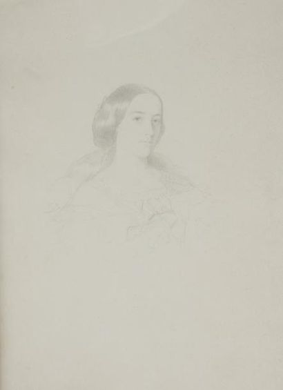 null Charles JALABERT (1819-1901), élève de Paul Delaroche
Deux portraits de femmes,...
